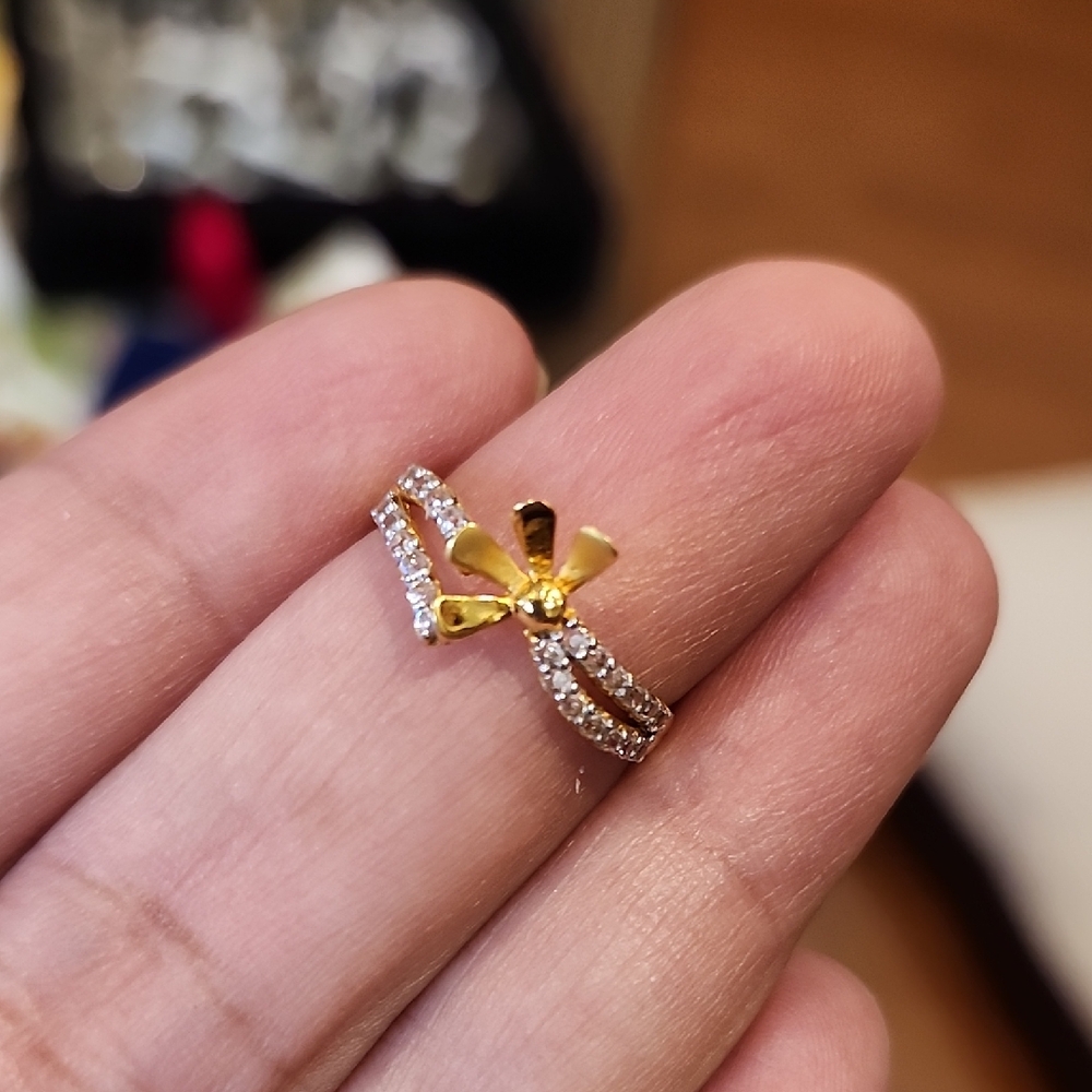 22k Pure Gold Ring With Cubic Zarconia